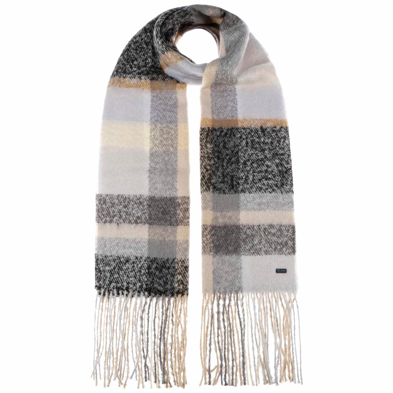 Lipodo Women's Black Bouclé Soft Scarf By