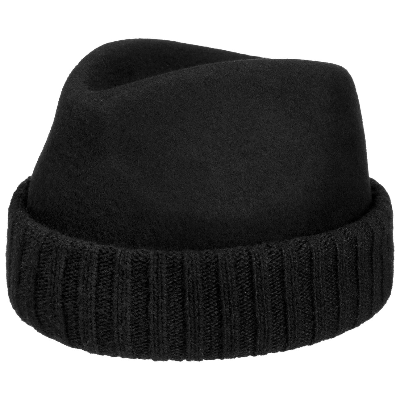 Bedacht Women's Black Wool Hat With Cuff By