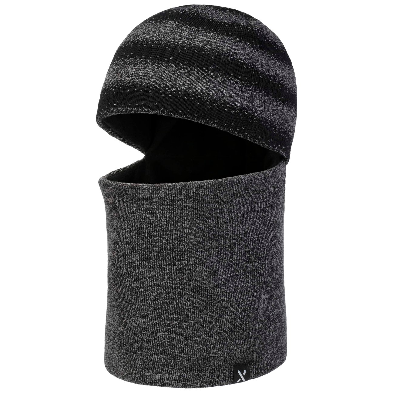 Maximo Anthracite Twotone Stripes Kids Balaclava By