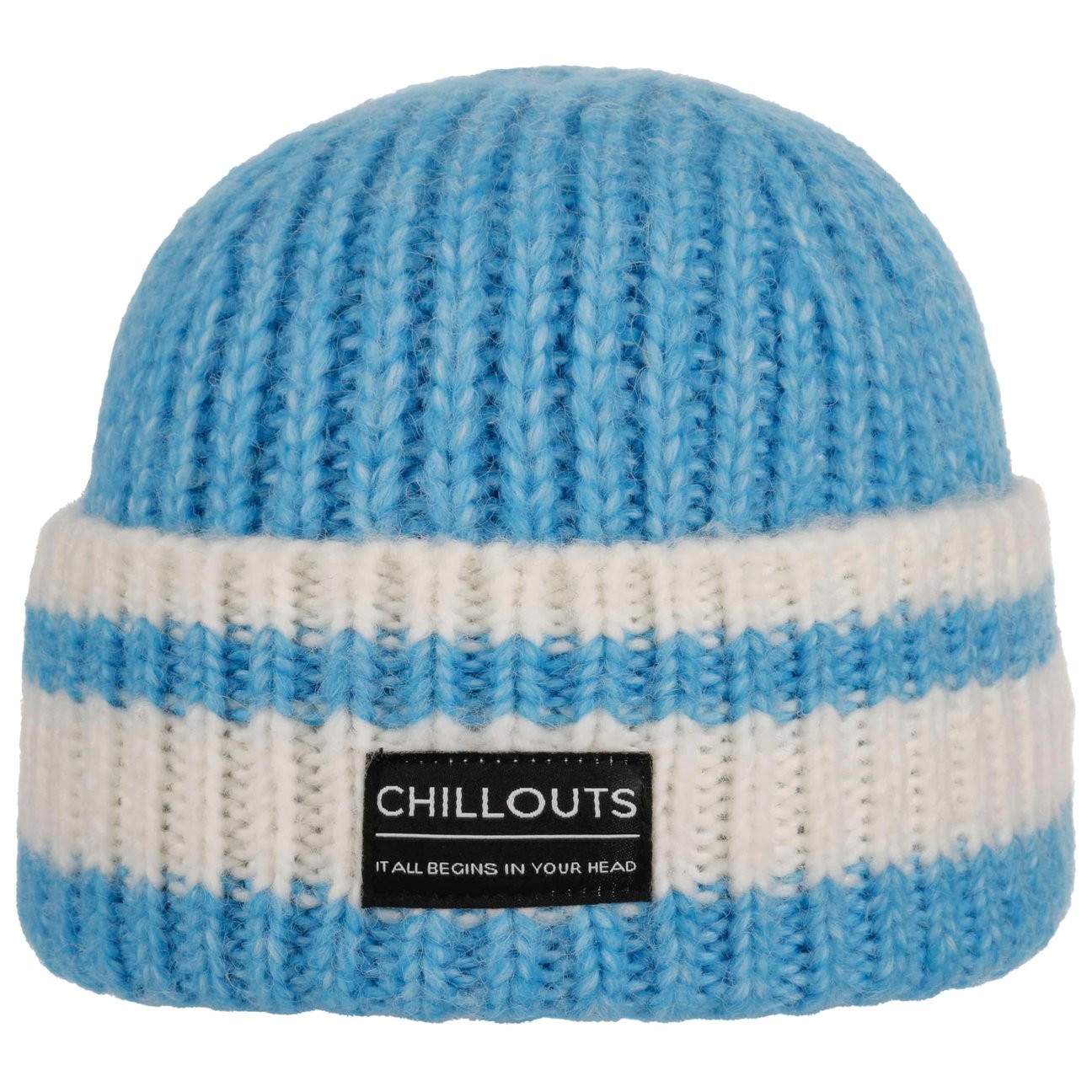 Chillouts Men's Blue Twotone Beanie Hat With Cuff By
