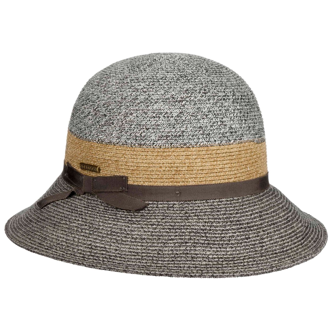 Stetson Women's Grey-Mottled Contrast Brim Toyo ´S Hat By