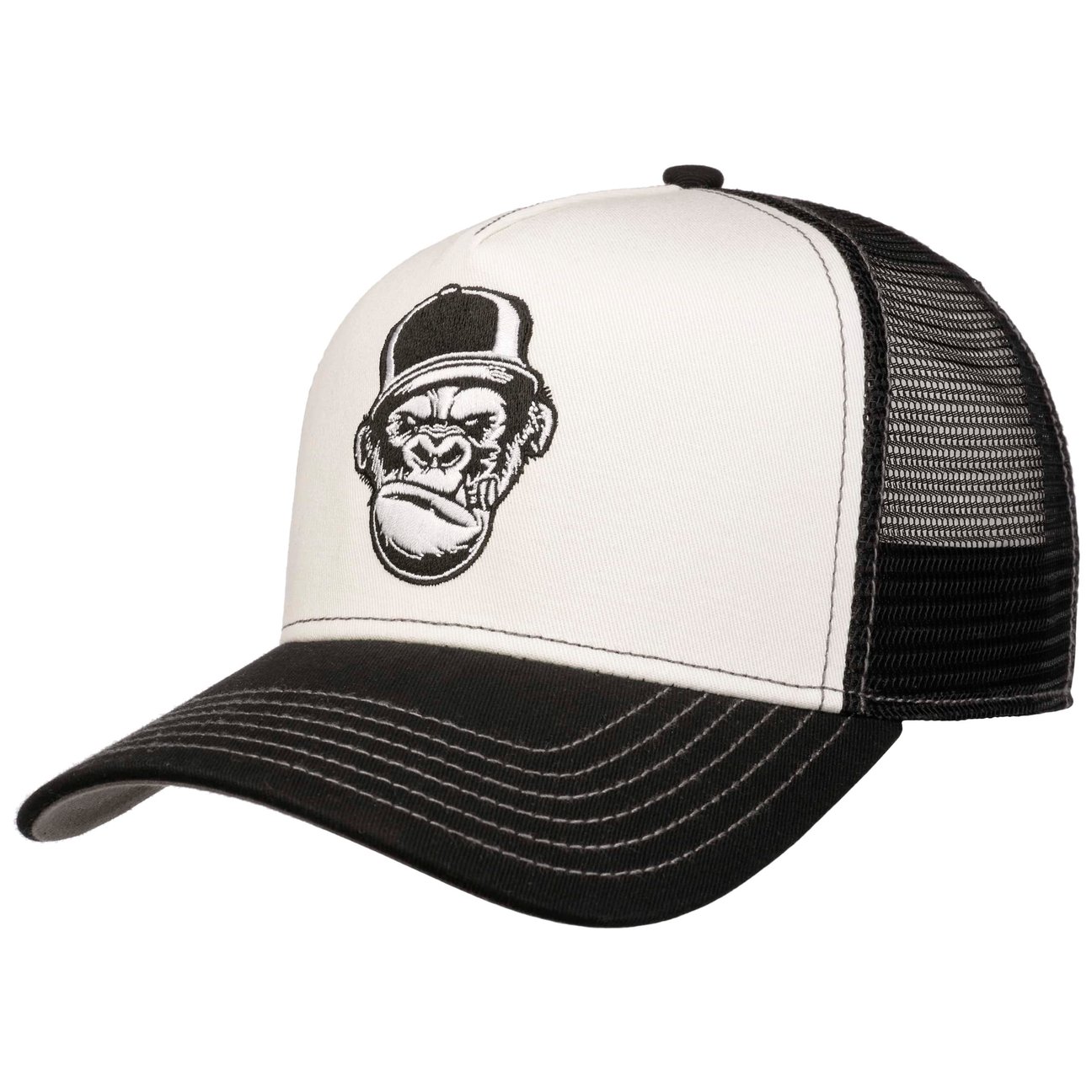 Fws Black-White Angry Ape Trucker Cap By