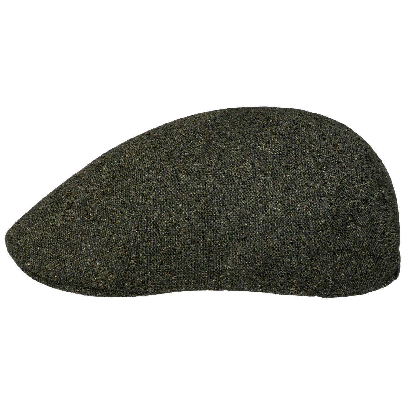 Lipodo Olive 6 Panel Mélange Flat Cap By