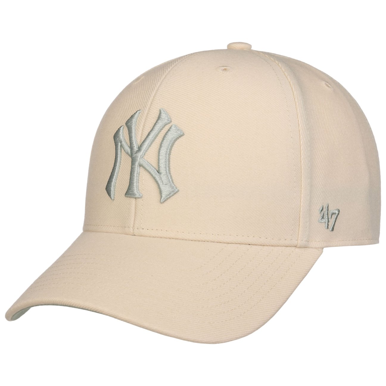 47 Brand Men's Beige-Green Yankees Ballpark Snapback Cap By