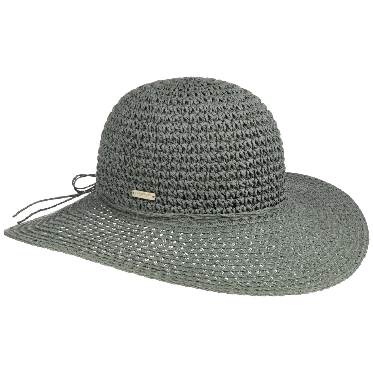 Seeberger Women's Dark Green Levina Straw Hat By