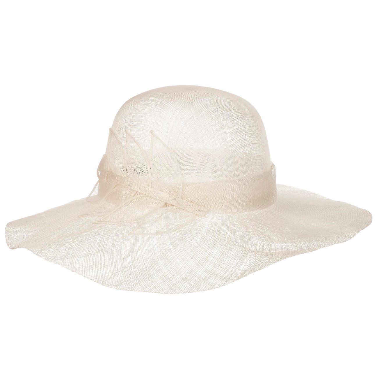 Seeberger Women's Cream White Sinamay Wavy Brim Straw Hat By