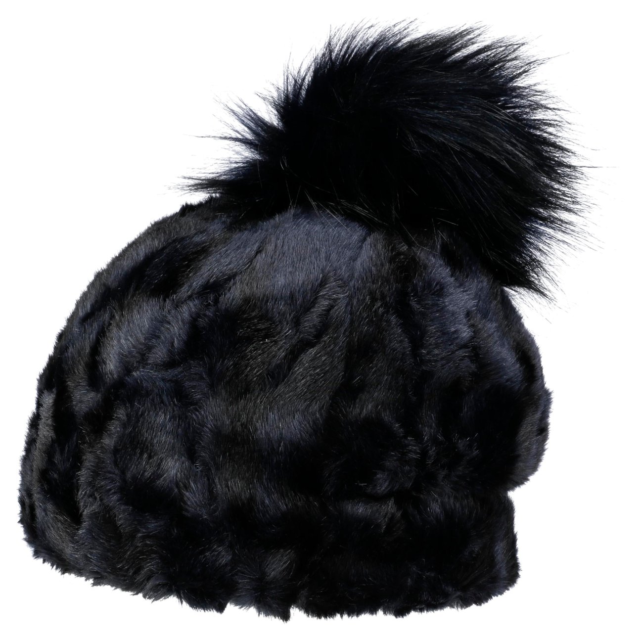 Gebeana Women's Navy Fake Fur Pompom Hat By
