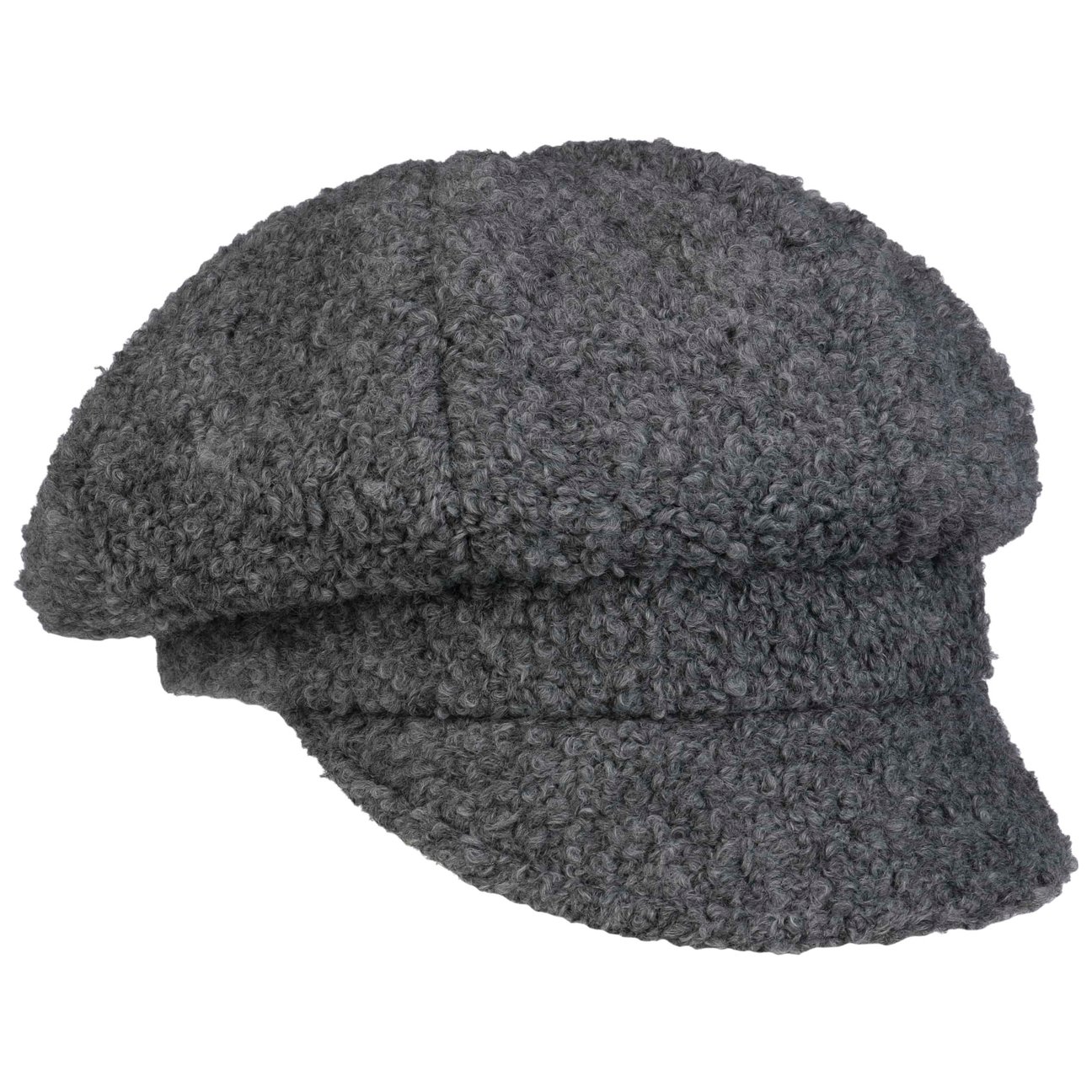 Gebeana Girls Grey Uni Bouclé Newsboy Cap By