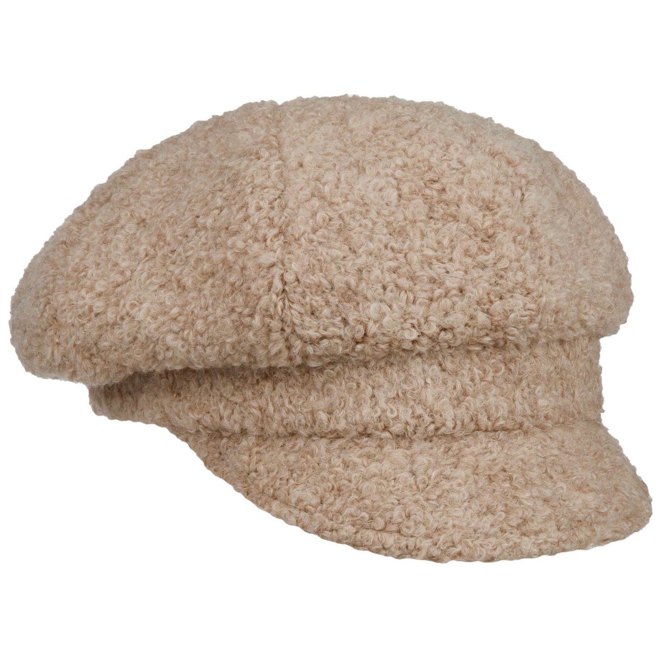 Gebeana Girls Beige Uni Bouclé Newsboy Cap By