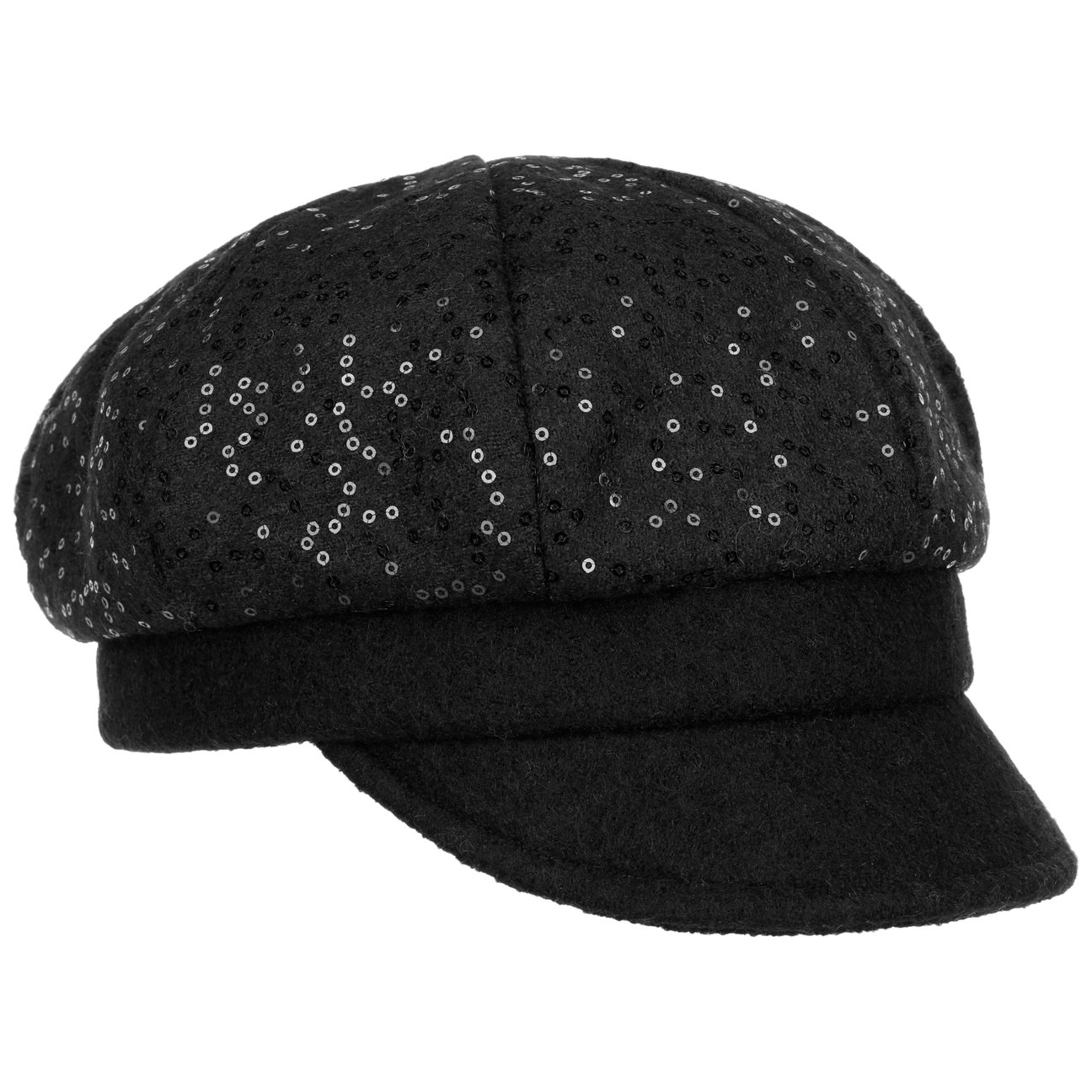 Gebeana Girls Black Newsboy Cap With Sequins By