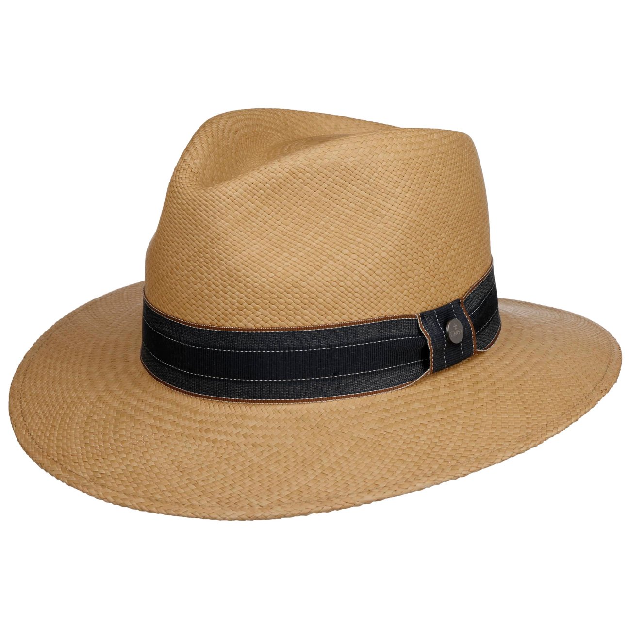 Lierys Nature Denim Band Traveller Panama Hat By