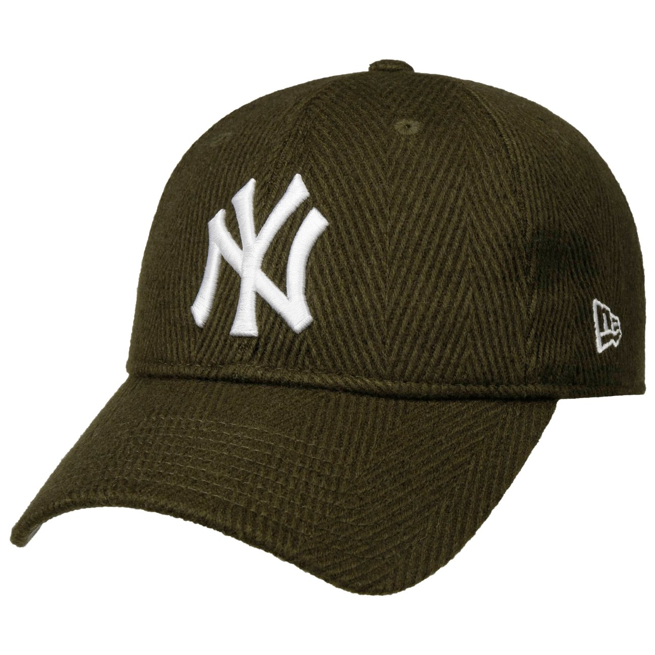 New Era Men's Olive 9Twenty Herringbone Yankees Cap By
