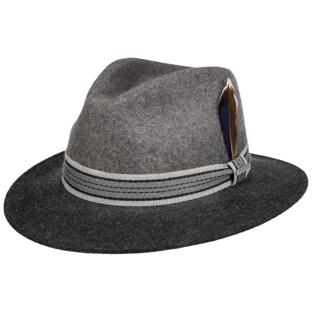 Stetson Anthracite Colour Degrade Traveller Wool Hat By