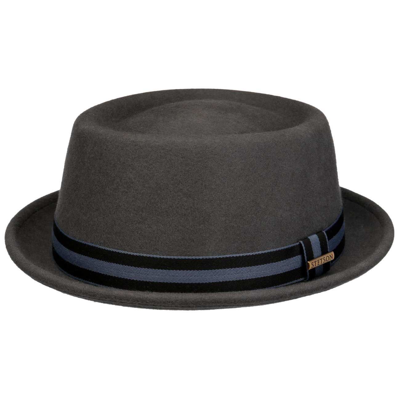 Stetson Grey Tenverson Pork Pie Wool Hat By L (58-59 Cm)