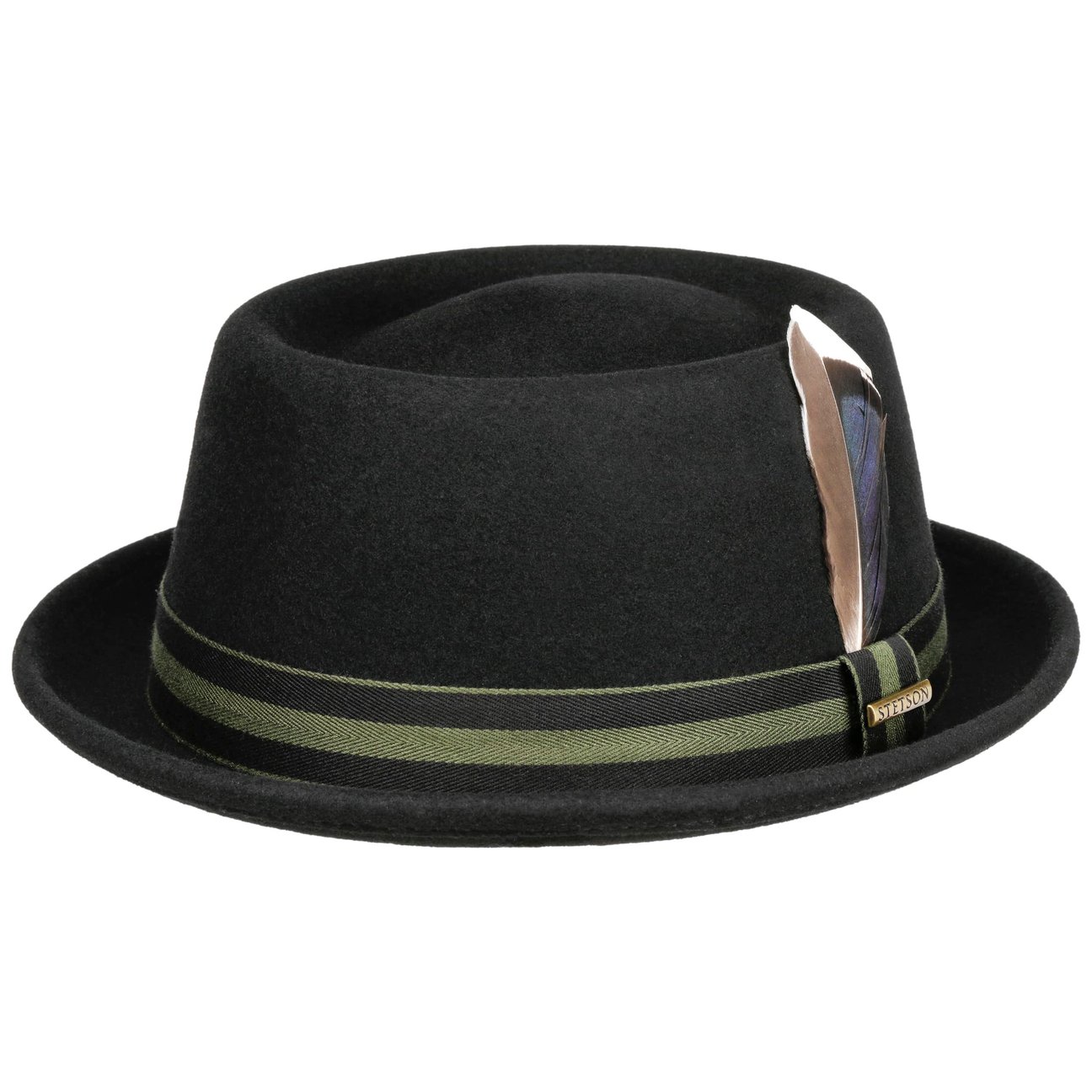 Stetson Black Tenverson Pork Pie Wool Hat By L (58-59 Cm)