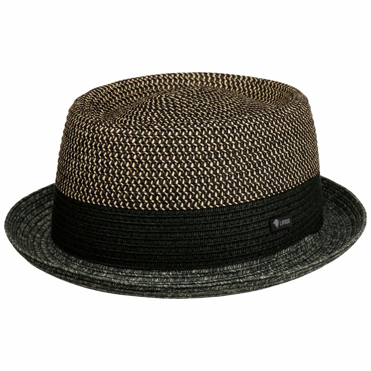 Lipodo Unisex Anthracite Ennario Pork Pie Straw Hat By