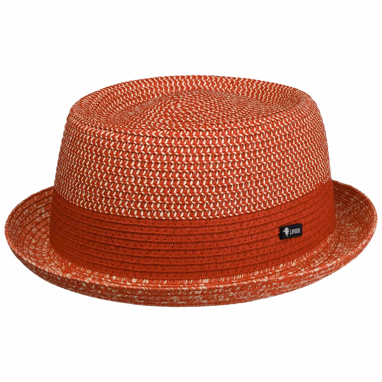 Lipodo Unisex Red Ennario Pork Pie Straw Hat By
