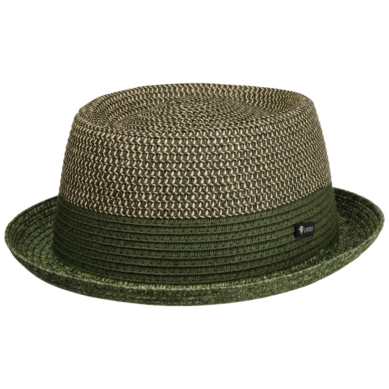 Lipodo Unisex Green Ennario Pork Pie Straw Hat By