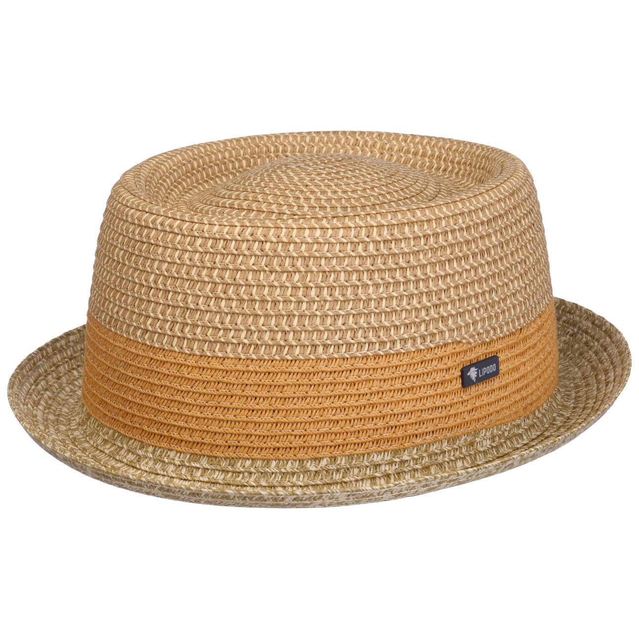Lipodo Unisex Nature Ennario Pork Pie Straw Hat By
