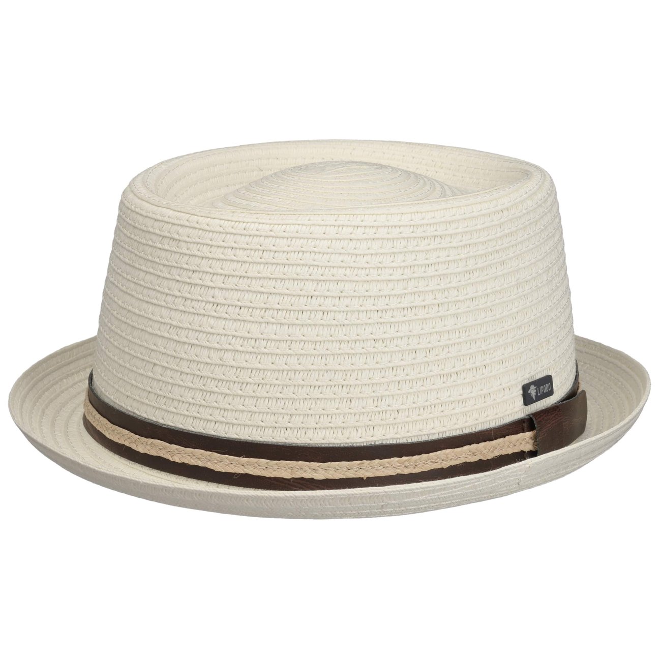 Lipodo Unisex Nature Carignano Pork Pie Straw Hat By