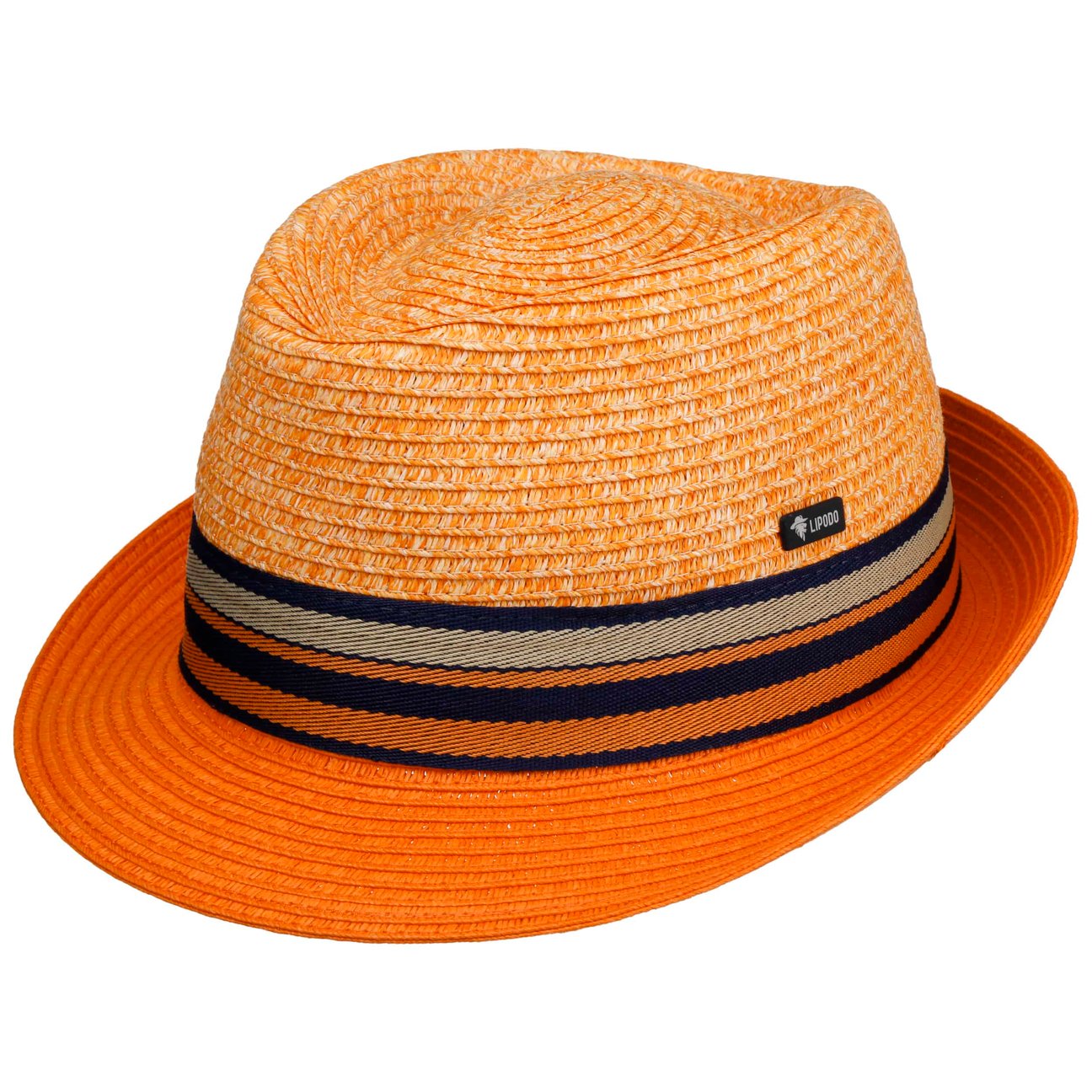 Lipodo Orange Corinaldo Trilby Straw Hat By