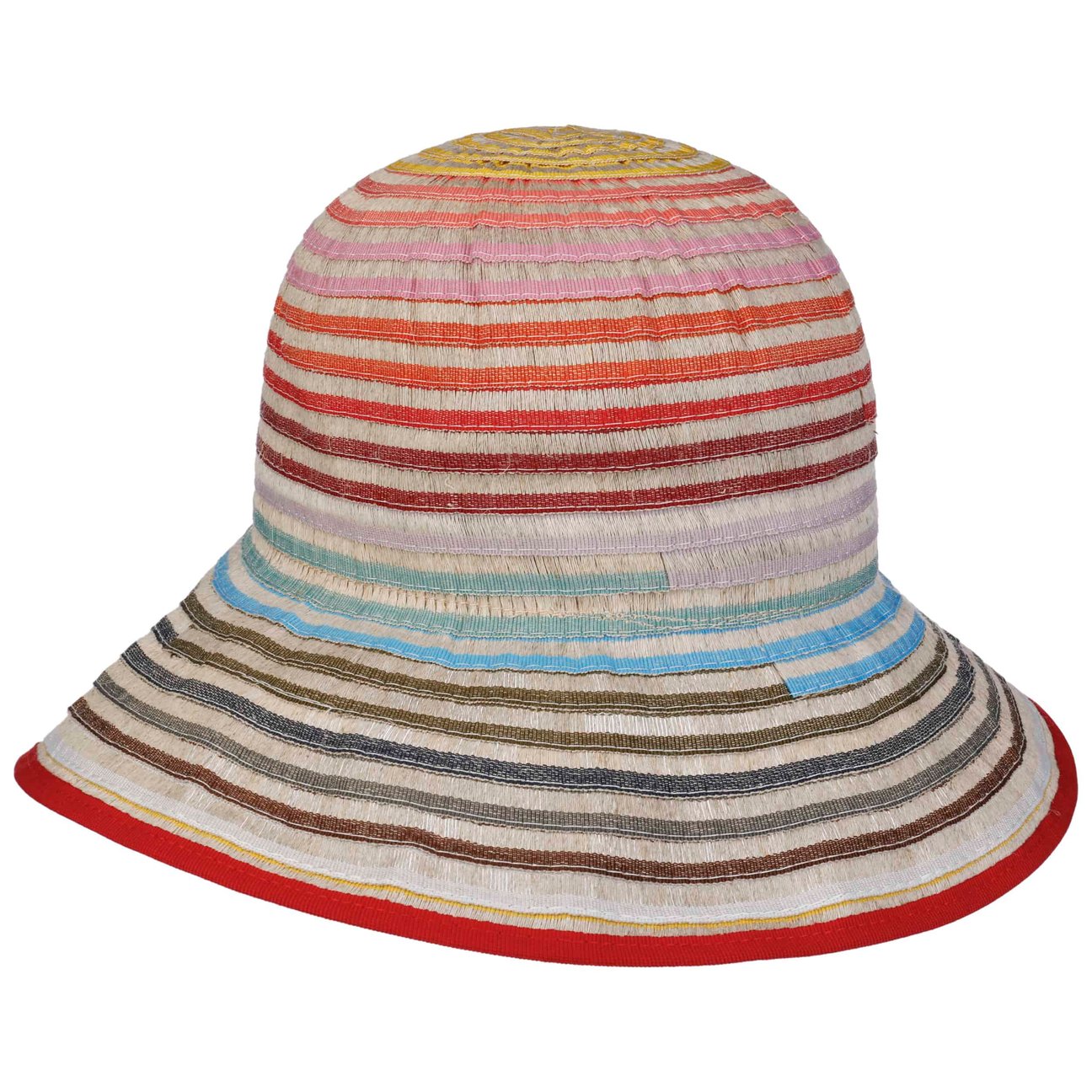Bedacht Women's Mixed Colours Multicolour Stripes Linen Hat By