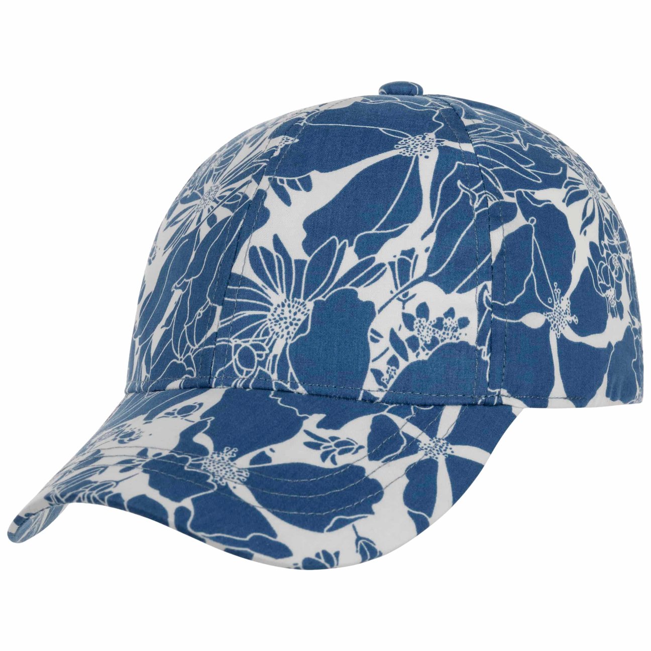 Lipodo Women's Blue-White Twotone Flower Print Cap By