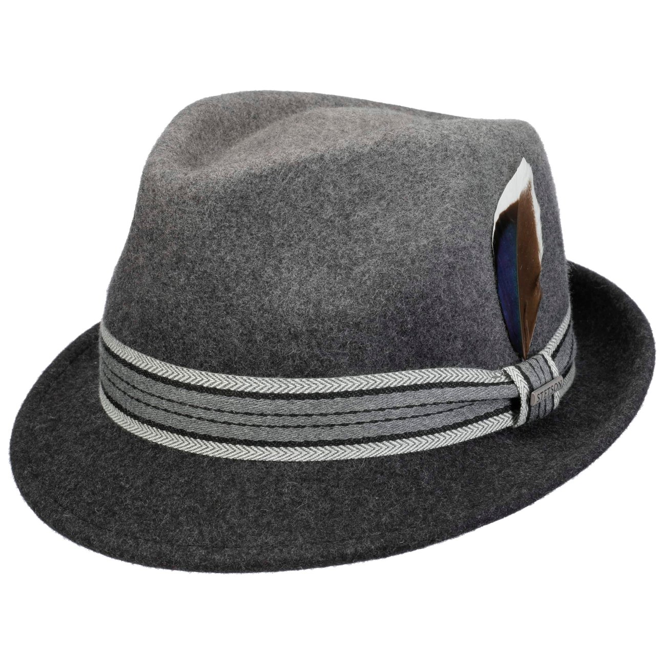 Stetson Anthracite-Grey Colour Degrade Trilby Wool Hat By