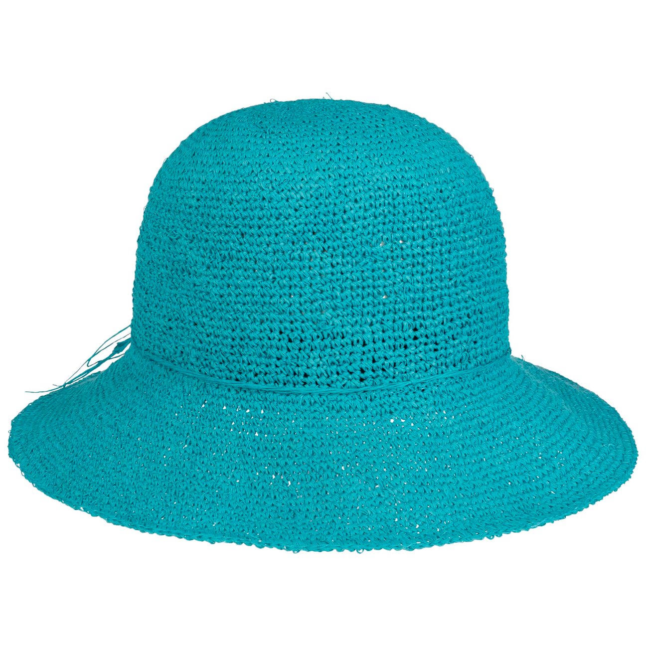 Lipodo Women's Turquoise Fine Crochet Straw Hat By