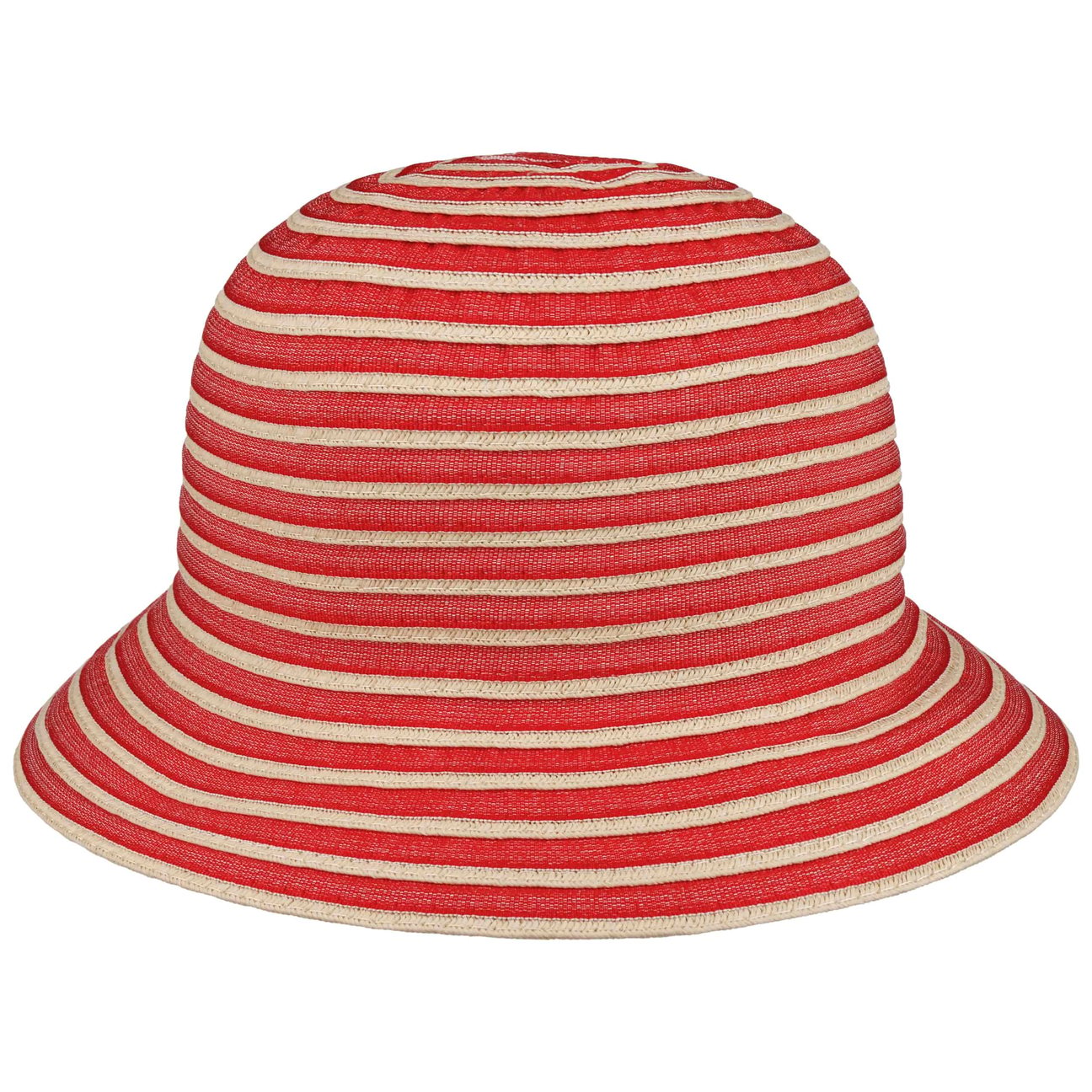 Lipodo Women's Red Twotone Braids Straw Hat By