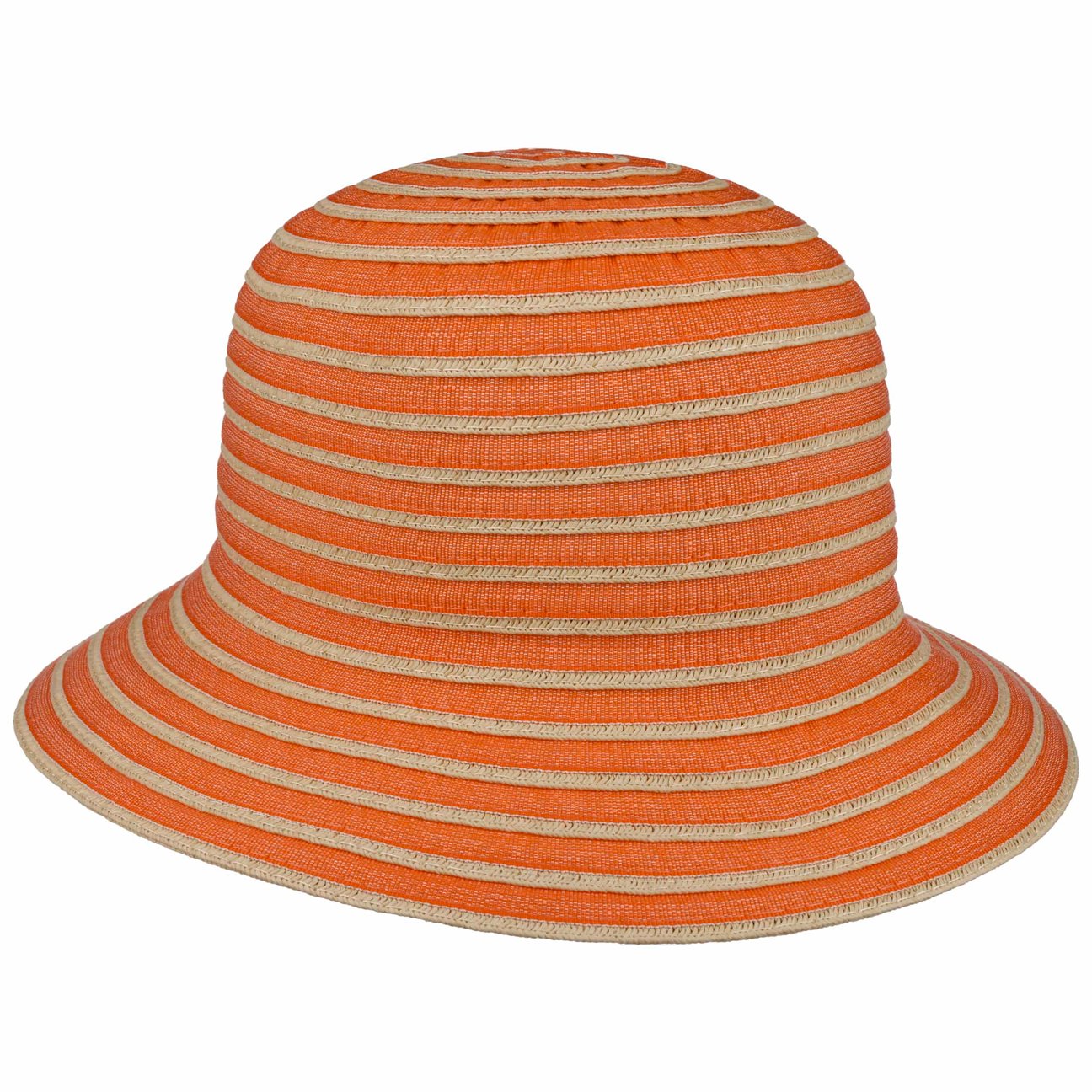 Lipodo Women's Orange Twotone Braids Straw Hat By