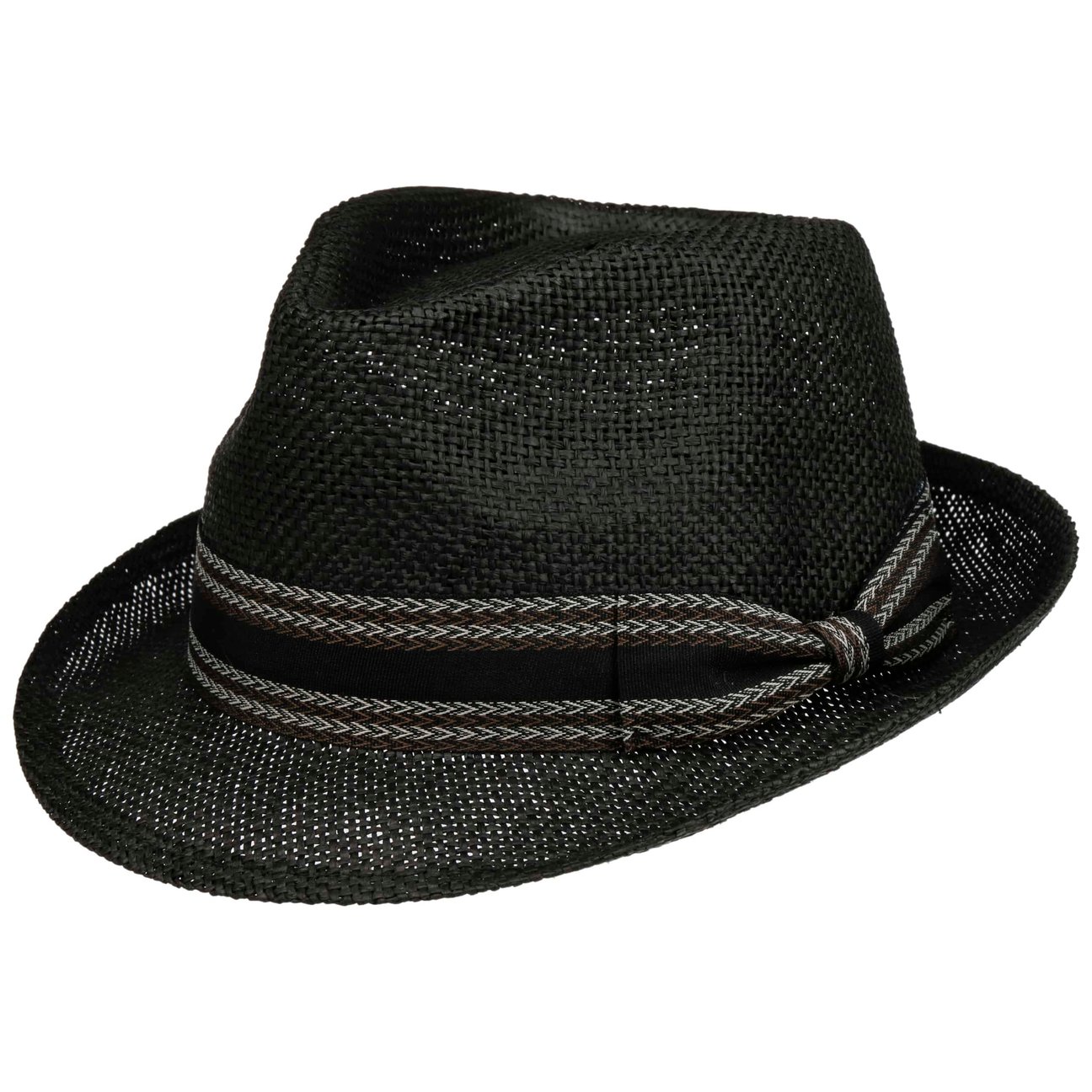 Lipodo Women's Black Montreal Trilby Straw Hat By