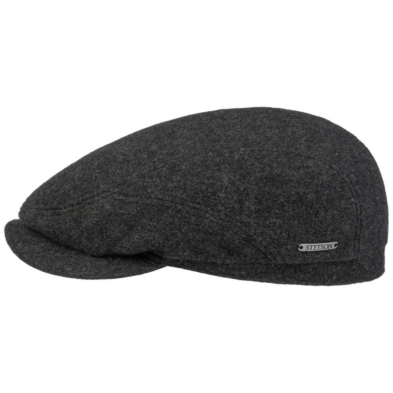Stetson Anthracite Belfast Vedrick Wool Flat Cap By