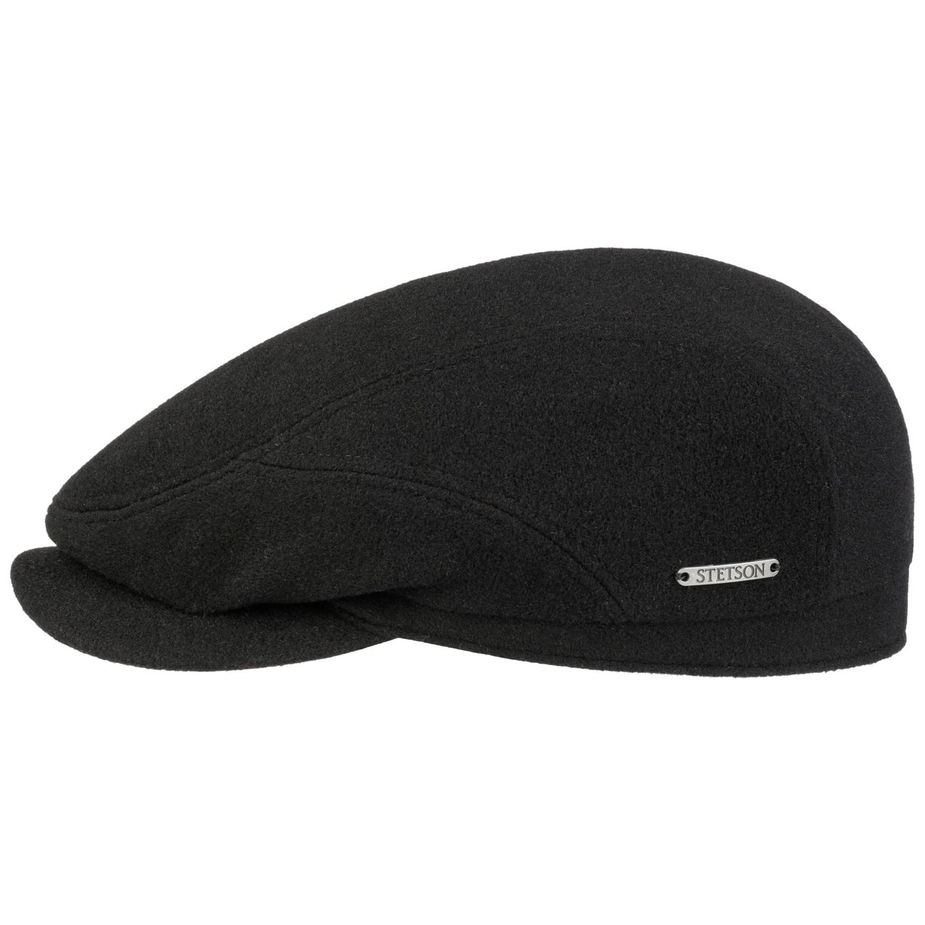 Stetson Black Belfast Vedrick Wool Flat Cap By