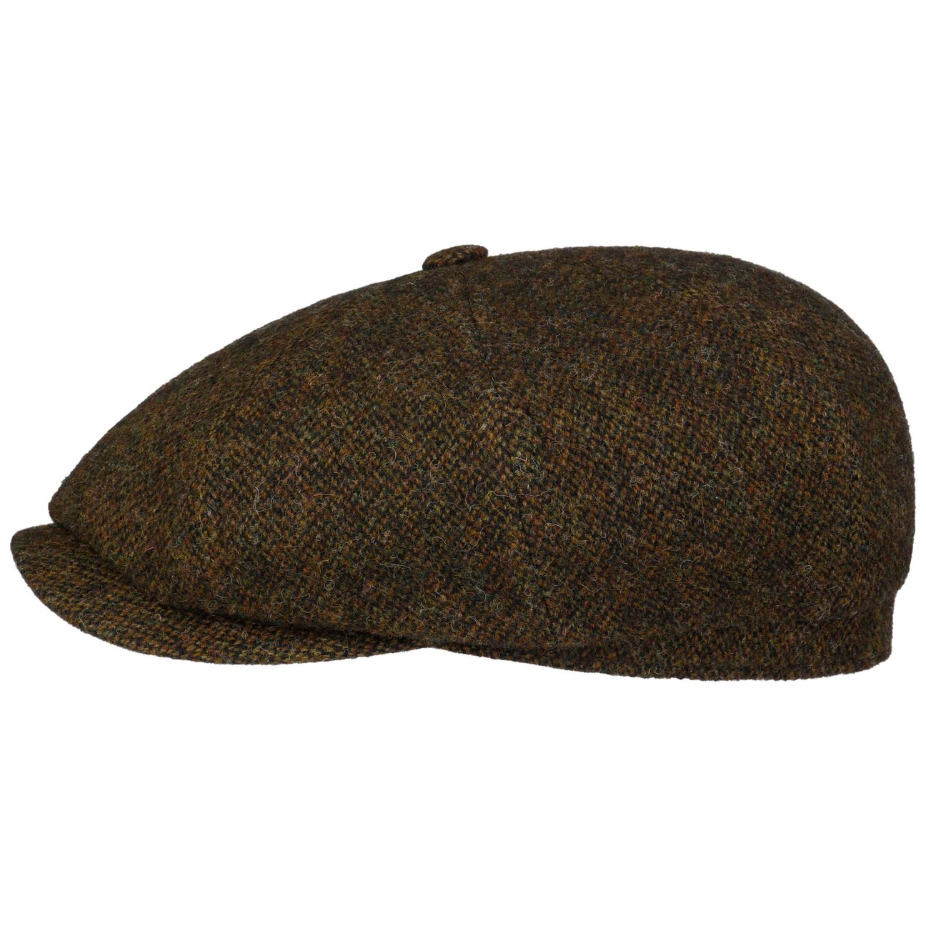 Stetson Olive Hatteras Wool Melange Flat Cap By