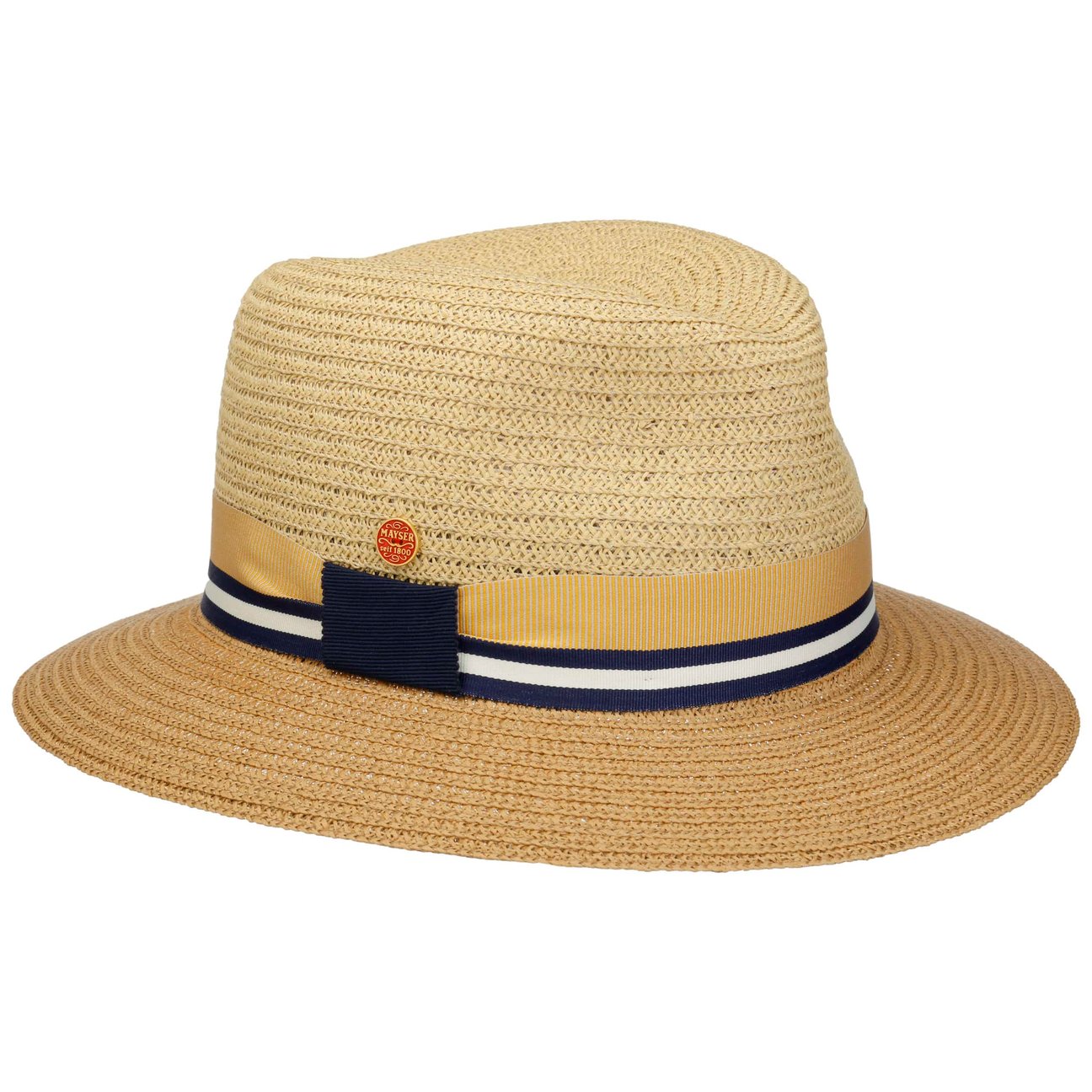 Mayser Women's Beige Nane Twotone Traveller Straw Hat By