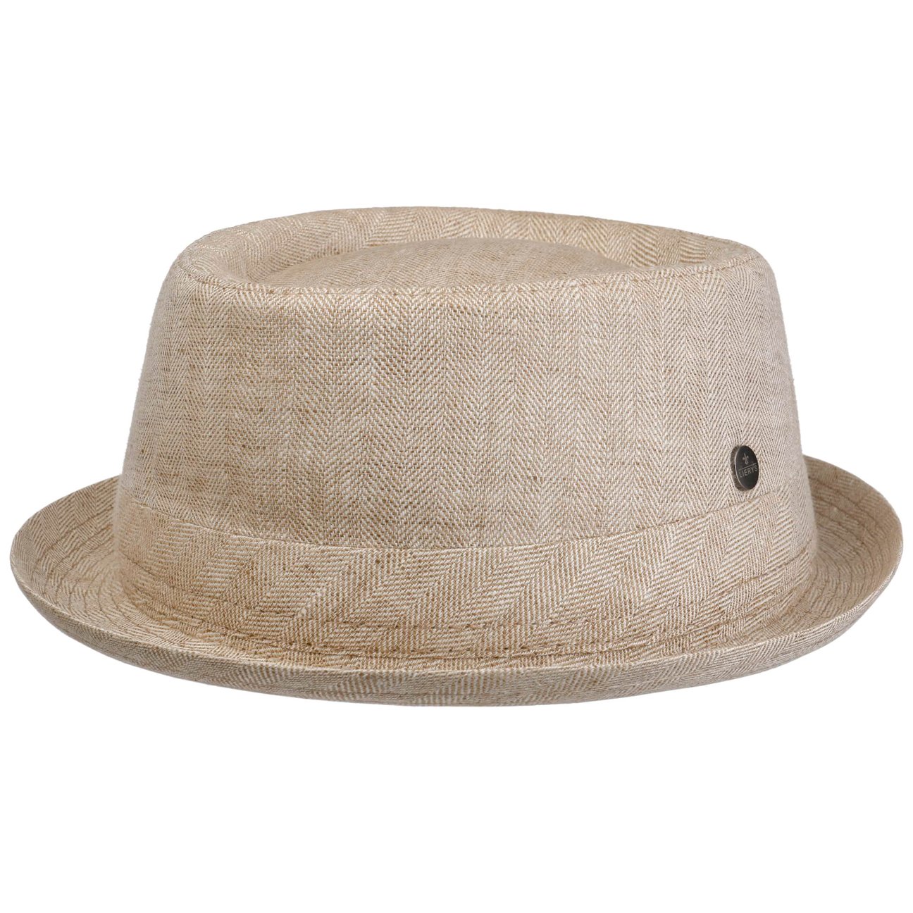 Lierys Men's Oatmeal Uni Structure Pork Pie Linen Hat By