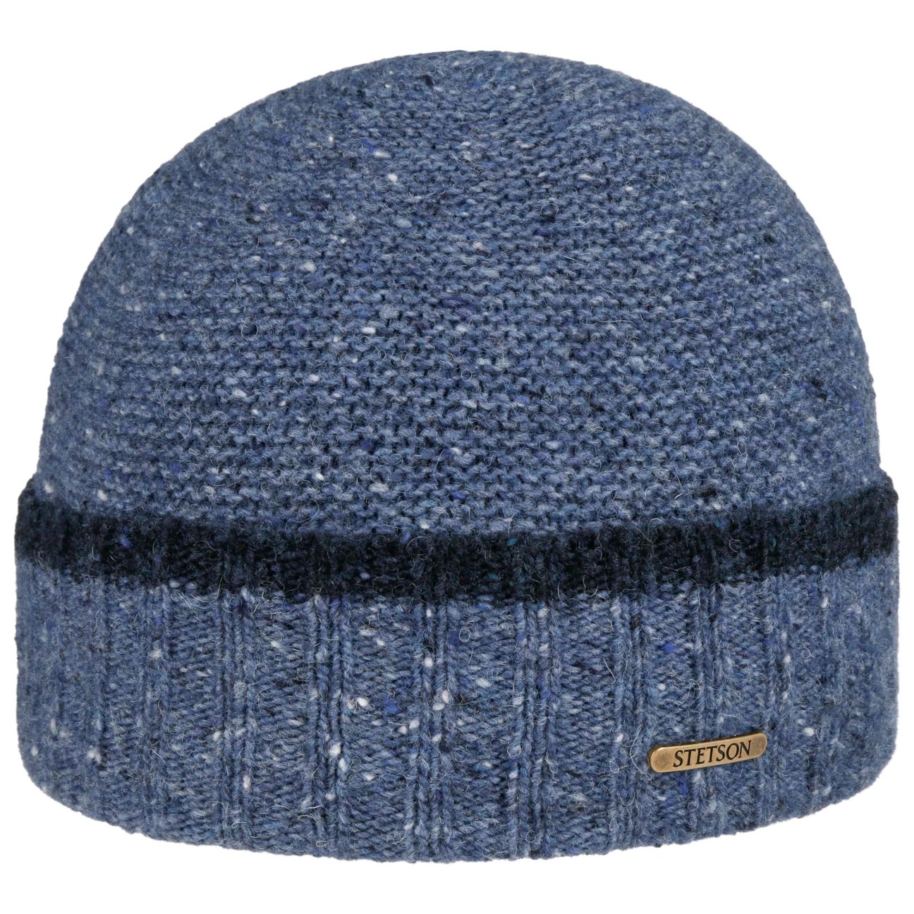 Stetson Blue Donegal Wool Beanie With Cuff By