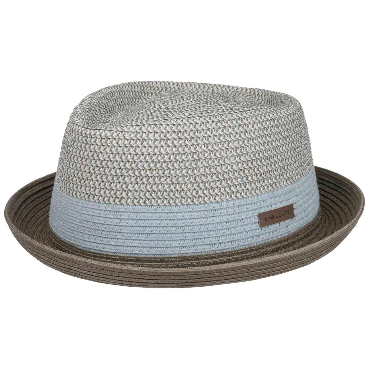 Chillouts Unisex Grey Paea Pork Pie Straw Hat By