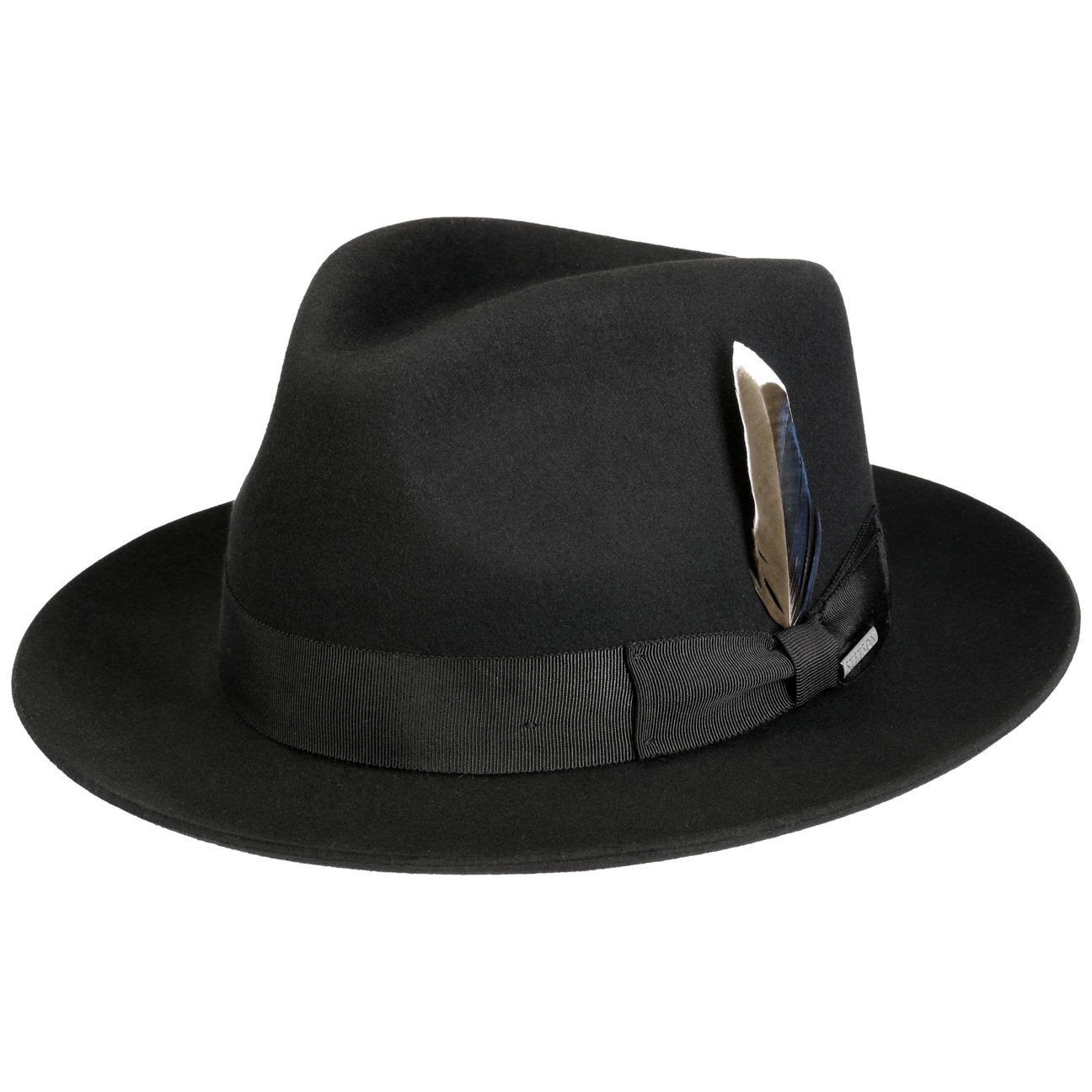 Stetson Black Rosedale Fedora Wool Hat By