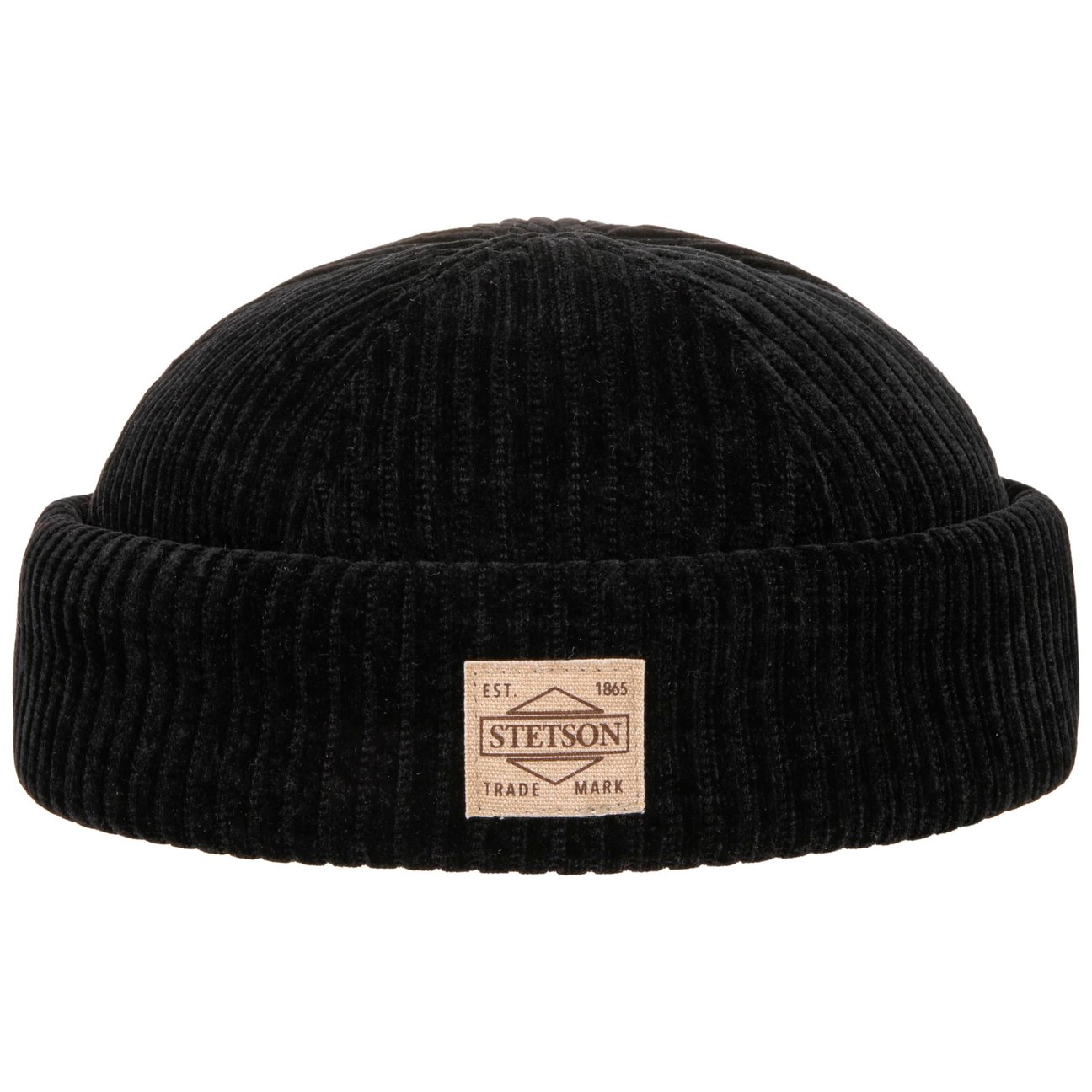Stetson Black Jersey Cord Docker Hat By