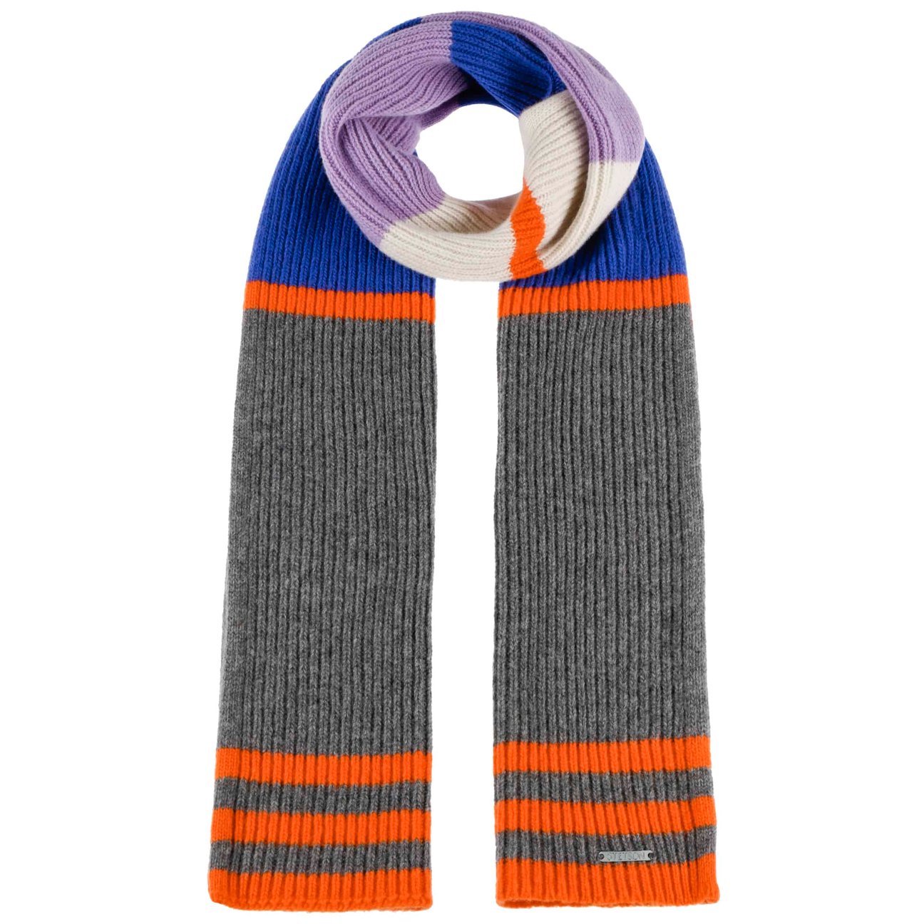 Stetson Women's Grey-Blue Multicolour Freestyle Knit Scarf By