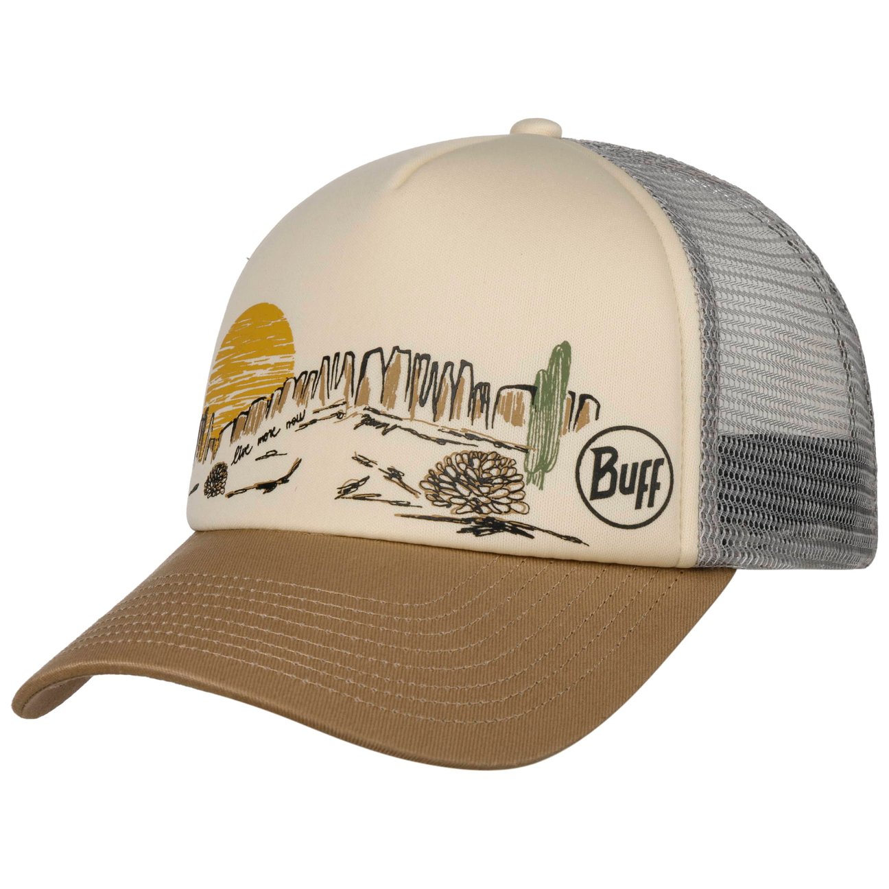 Buff Women's Cream White Lach Multi Trucker Cap By
