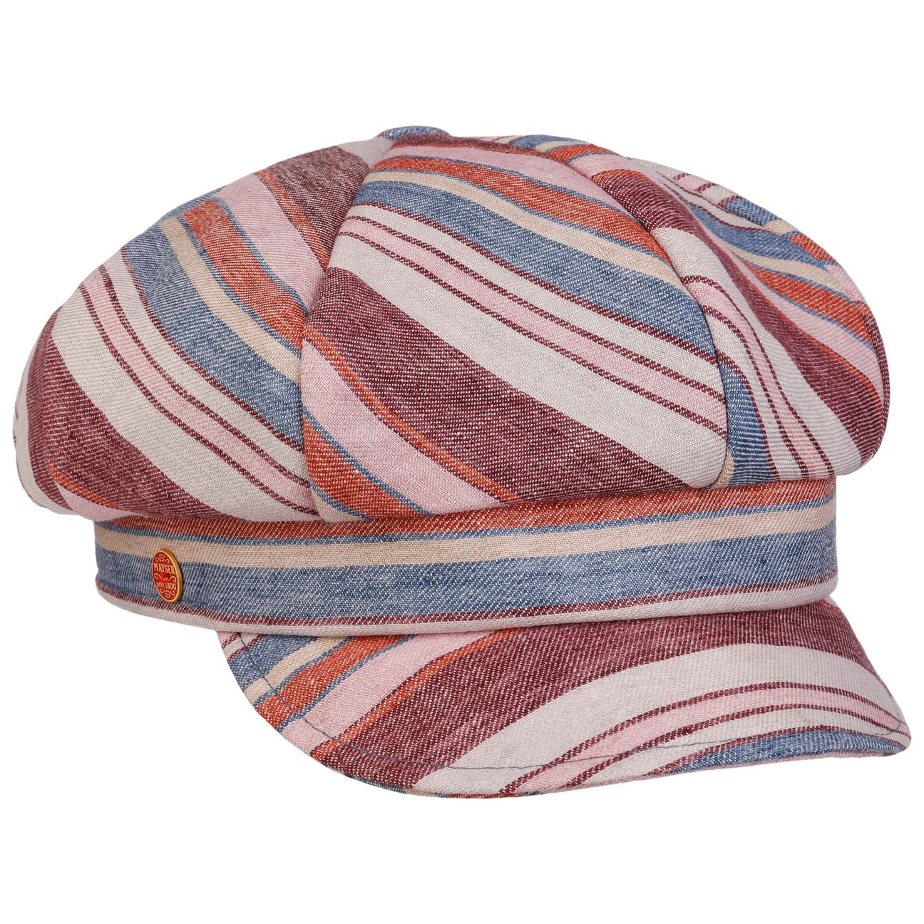 Mayser Girls Bordeaux Anja Multicolour Stripes Newsboy Cap By