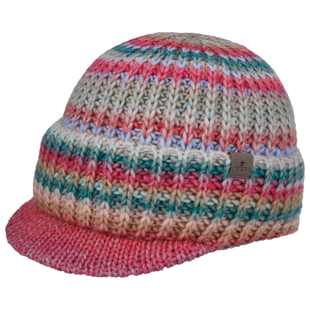Lierys Women's Pink-Navy Viliona Knit Beanie With Peak By