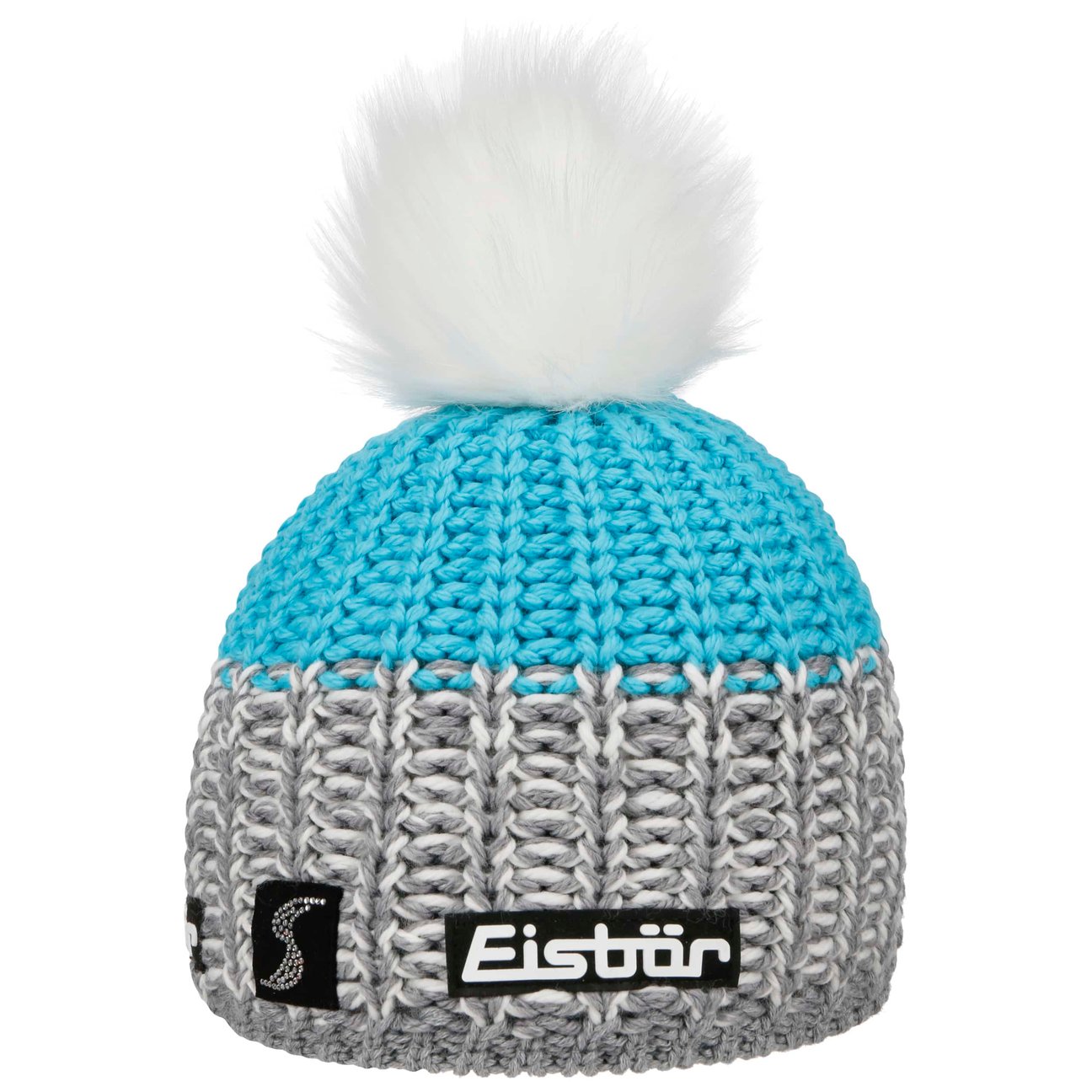 Eisbär Women's Blue-Grey Focus Lux Crystal Skipool Beanie By