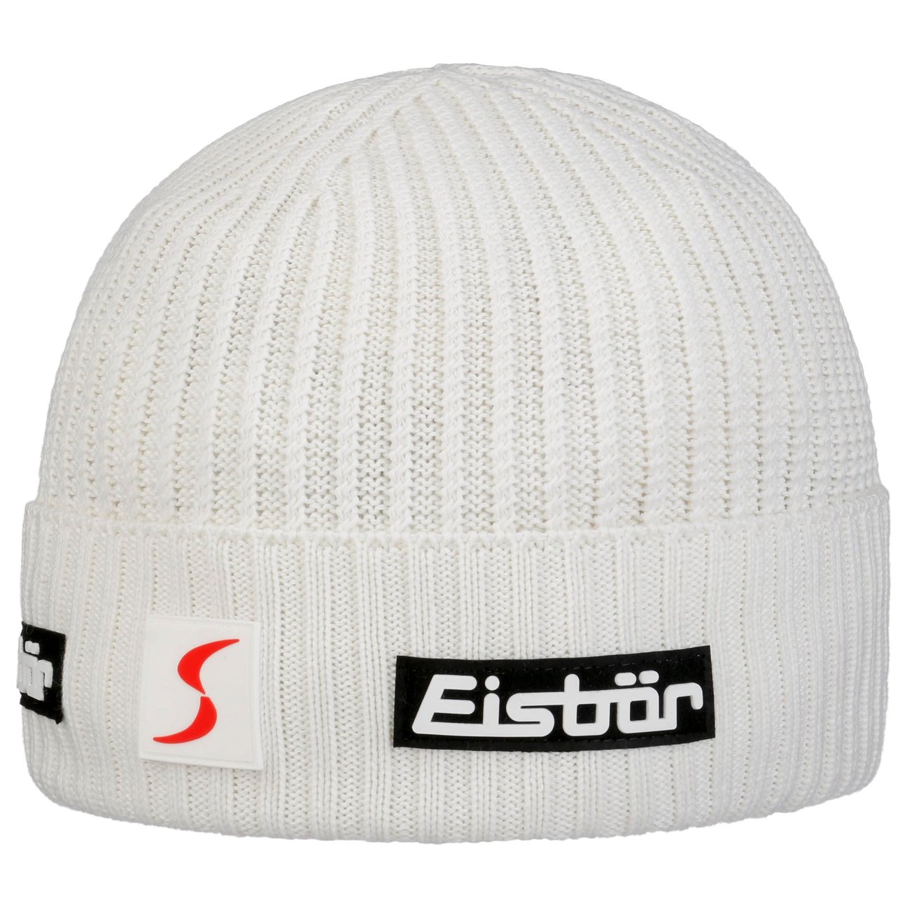 Eisbär Men's White Nordic Skipool Beanie Hat With Cuff By