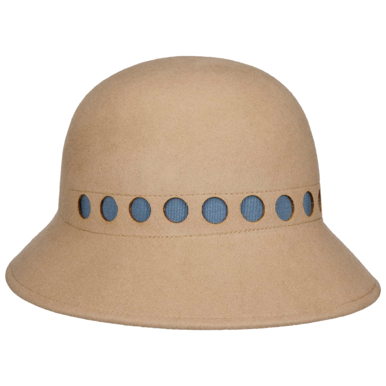 Bedacht Women's Beige Leavida Wool Cloche Hat By