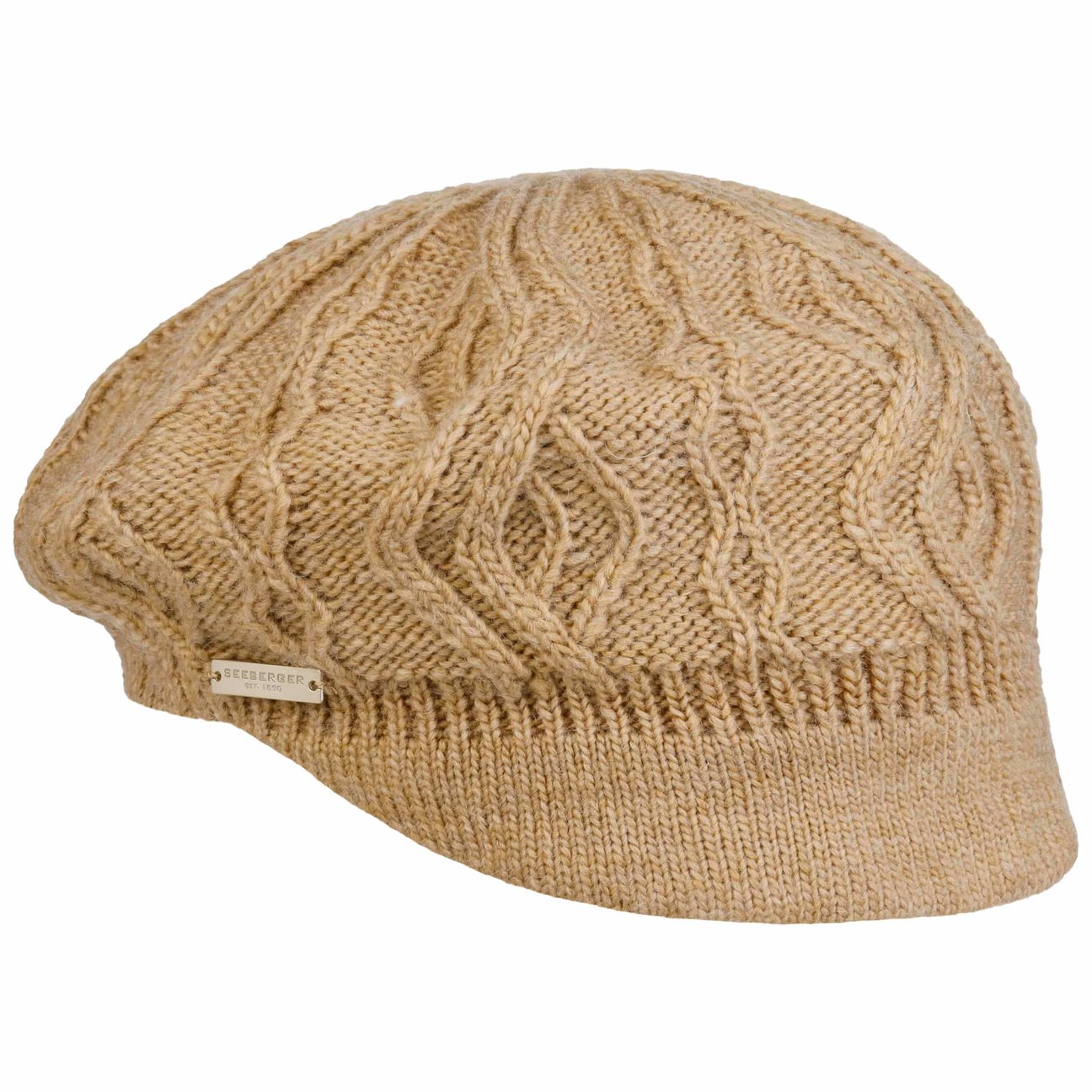 Seeberger Girls Beige Annelie Knit Newsboy Cap By