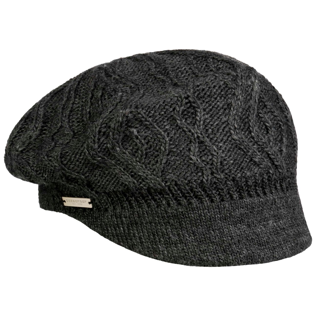 Seeberger Girls Anthracite Annelie Knit Newsboy Cap By
